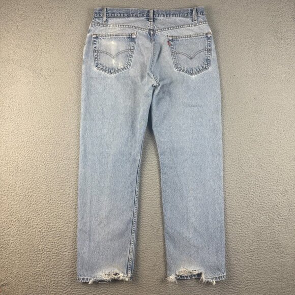 VTG Levis Jeans Mens 36x30 Blue Faded Straight Leg Reg Fit 505 Classic American - Picture 2 of 12